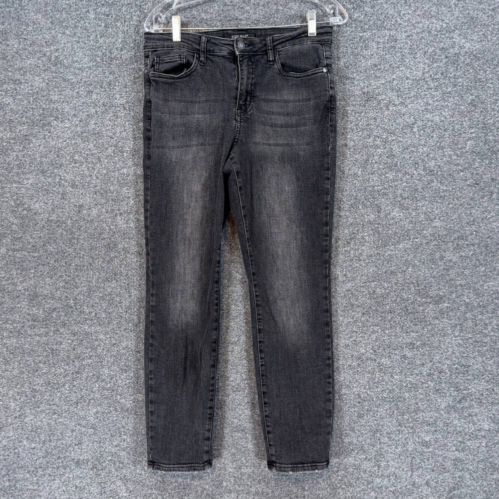 Judy Blue Boyfriend Jeans Women 7/28 Black Faded Stretch Denim Casual Relaxed